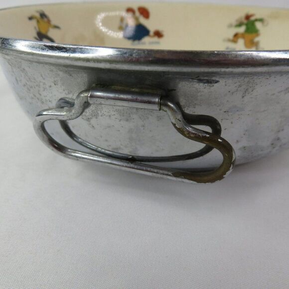 Uncle Wiggily Warming Dish 1920s Antique Faraberwa re Baby Feeding Bowl - Picture 6 of 10